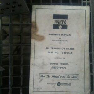 69-71 Radio owners manual